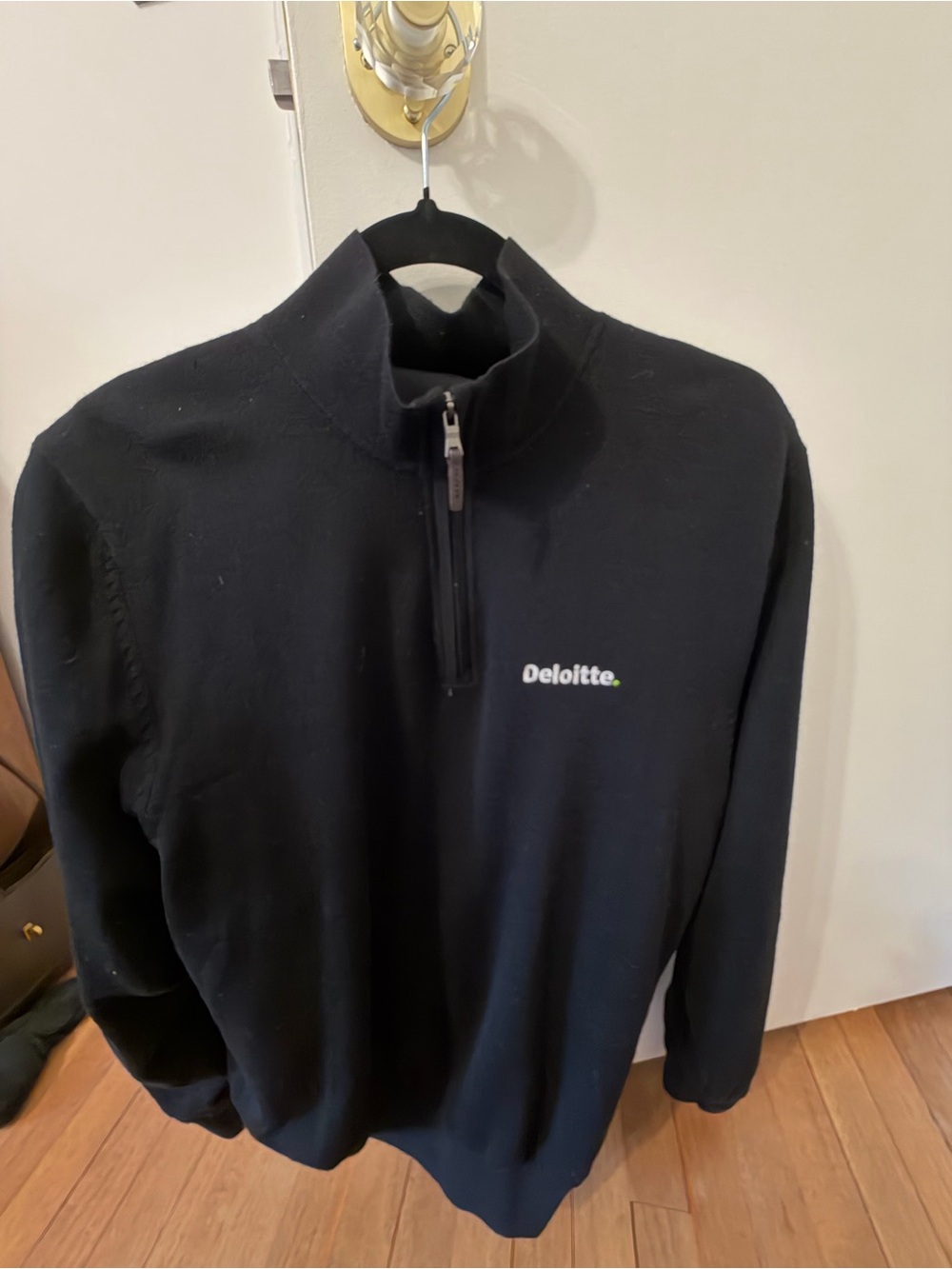 Fairway & Greene Men’s Black Half-Zip Sweater with Deloitte Logo